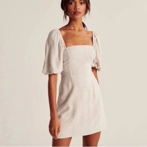A&F Linen Puff Sleeve Mini Dress